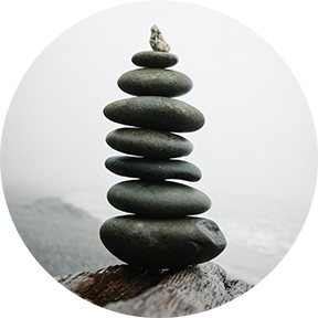 stack of smooth round rocks